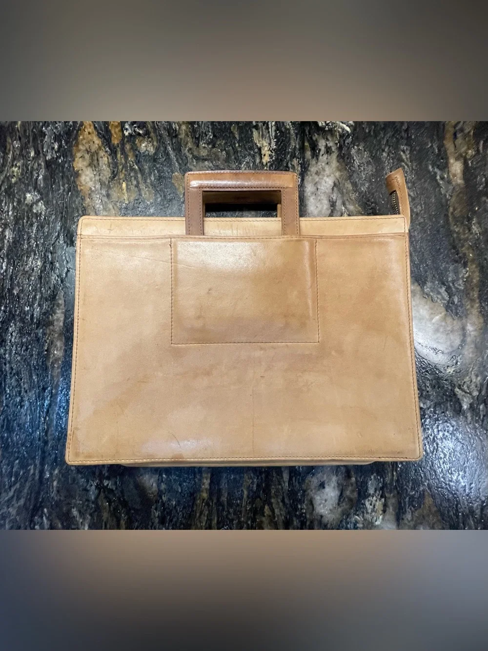 Vintage Renwick Attache/Briefcase Steer Hide Blonde Leather Co&Co Zipper